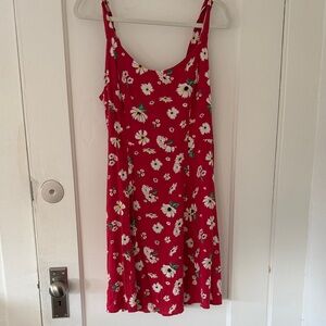 SO Red Floral Patterned Skirt